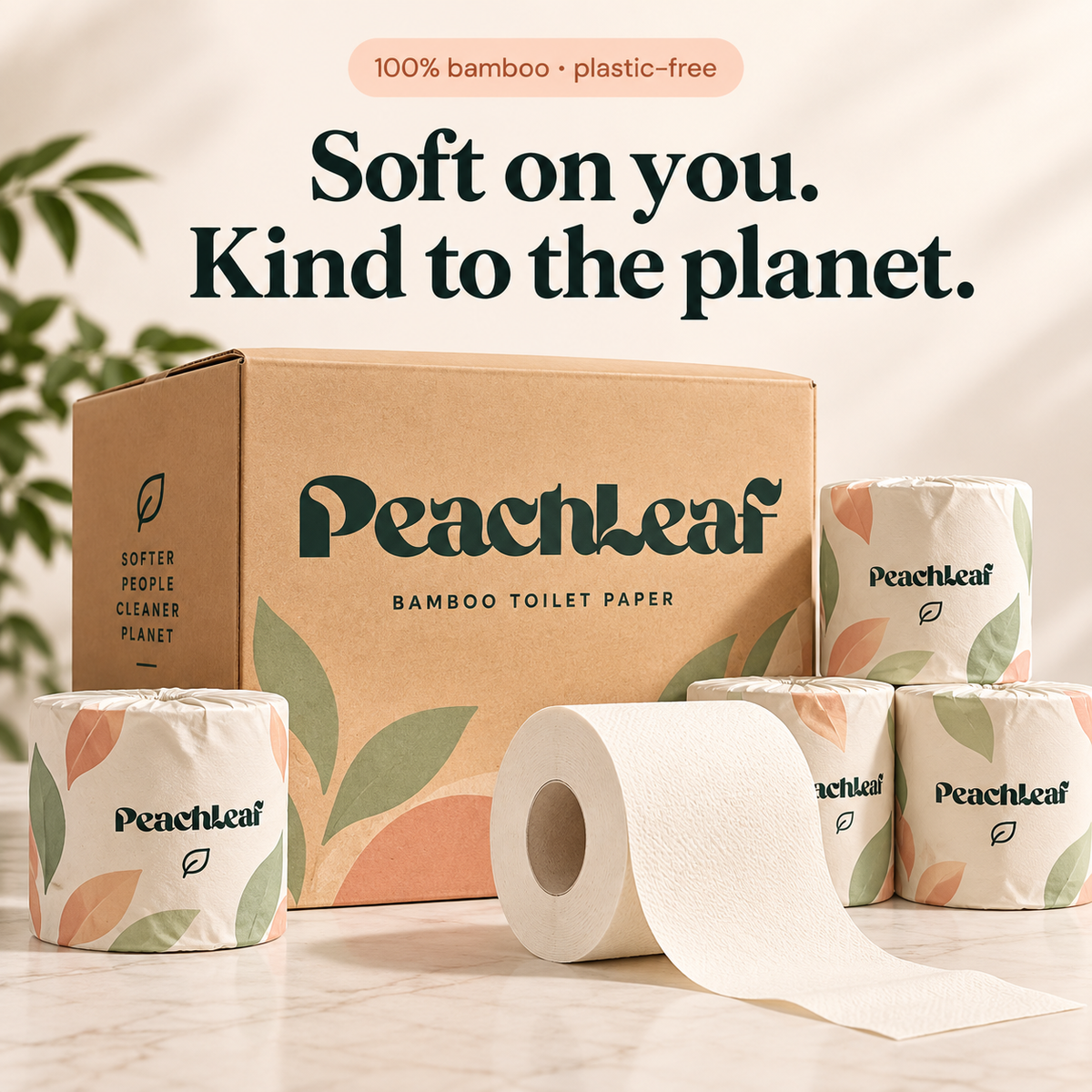 PeachLeaf™ Bamboo Toilet Paper