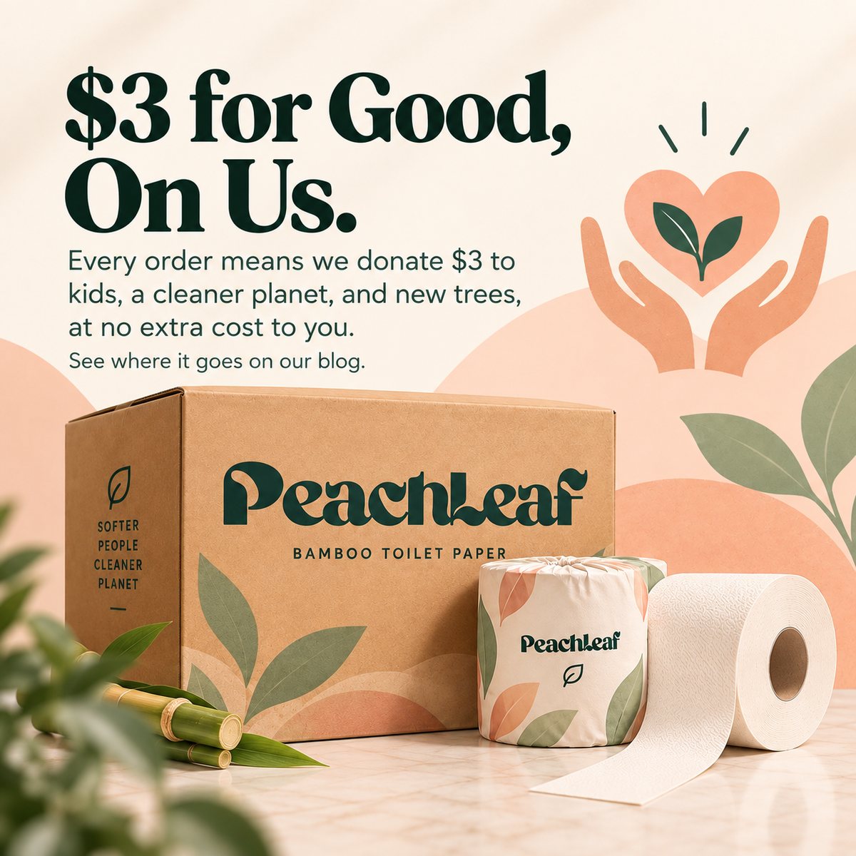 PeachLeaf™ Bamboo Toilet Paper