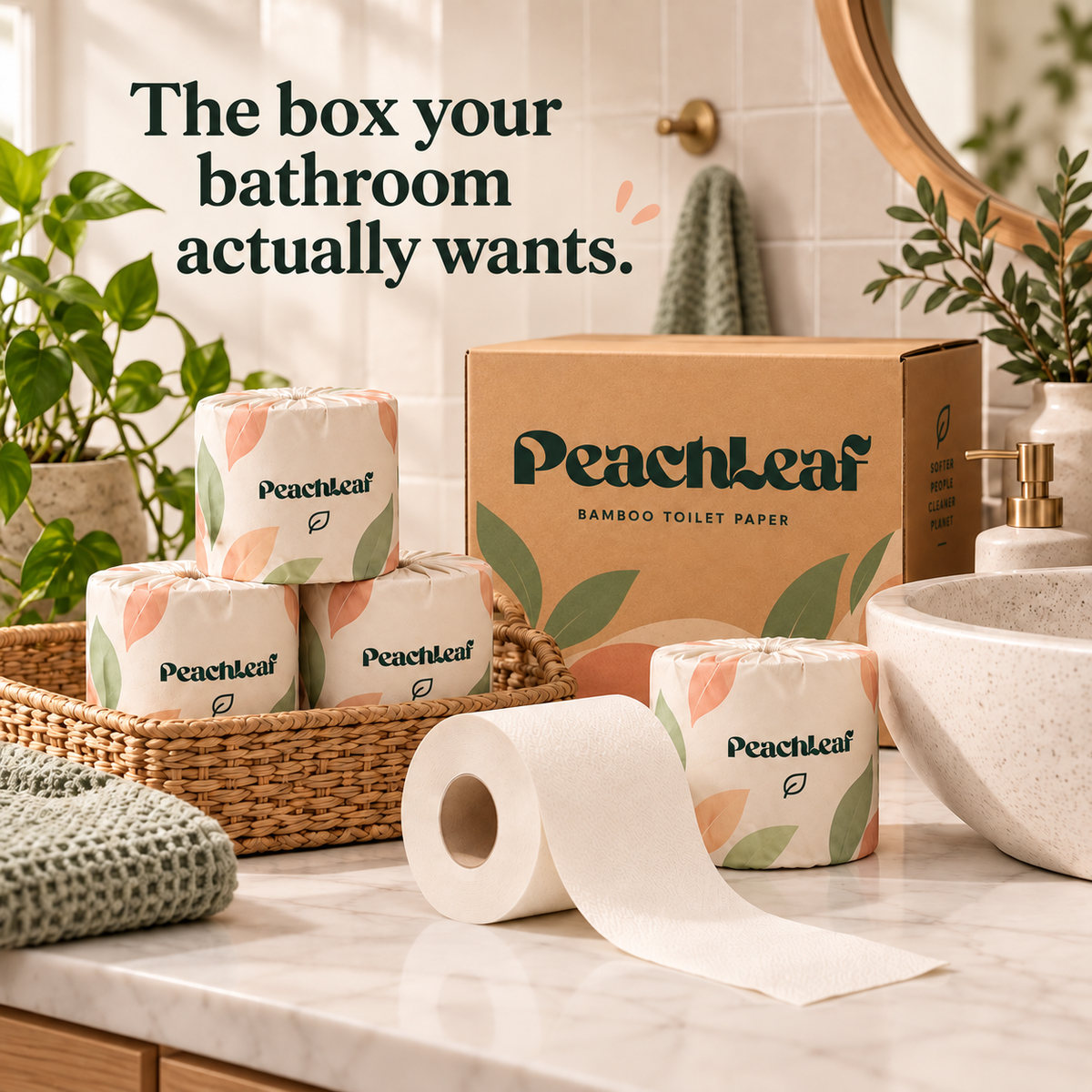 PeachLeaf™ Bamboo Toilet Paper